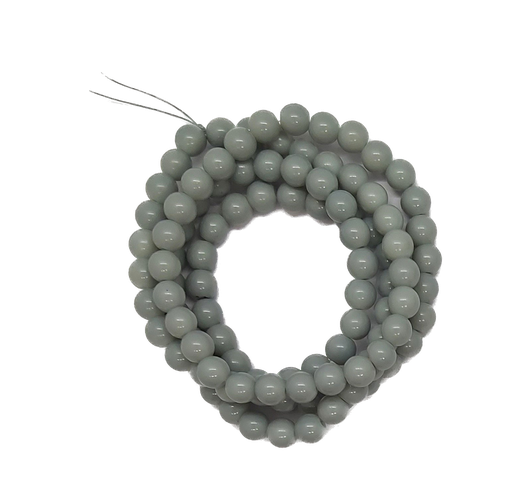 [11256] Perla vidrio esmaltada 8mm gris claro