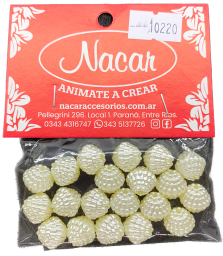 [10220] Perlas multipuntos beige 12mm x 15 gr.