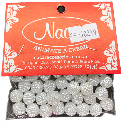 [10219] Perlas multipuntos blanco 10mm x 15 gr.