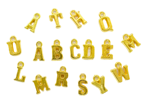 [10872] Plástico letras dije metalizado dorado x 10gr.