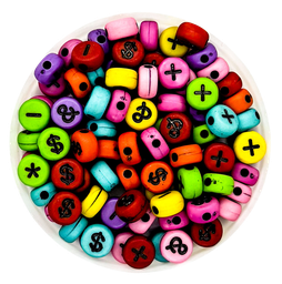 [10128] Plástico signos plano multicolor 7mm x 10 gr.