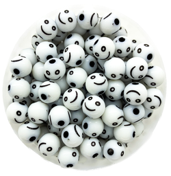 [12071] Plástico smile bolita blanca c/negro 10mm x 10 grs.