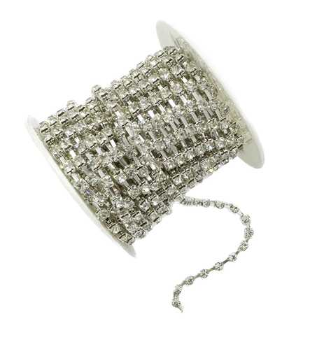 [11441] Strass cristal base plata #cristal SS16 x 1mt.