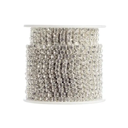 [11458] Strass cristal SS14 base plata #cristal x mt.