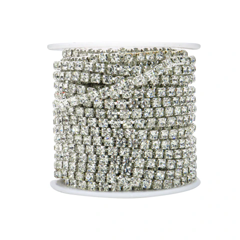 [11463] Strass cristal SS24 base plata #cristal x 1mt.