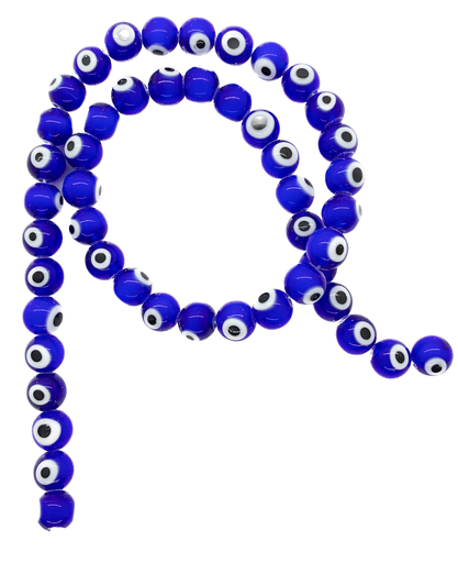 Ojos turcos vidrio bolita 8mm azúl