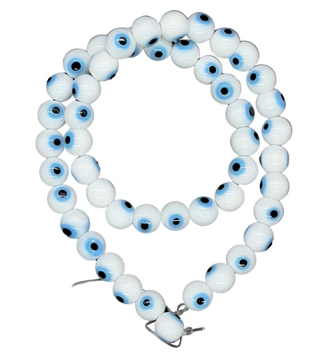 Ojos turcos vidrio bolita 8mm blanco 