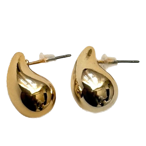 [11006] Aro CCB con base de acero liso dorado x par 