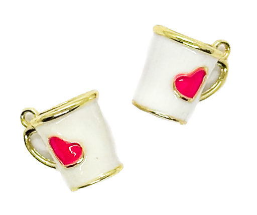 [12238] Dije metal gold taza corazón blanca x 1 un.