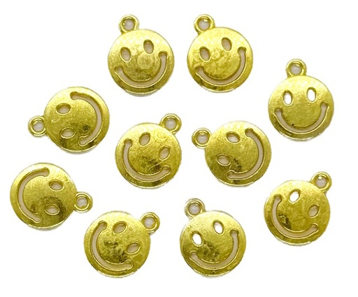 [11488] Dije fundición SMILE dorado x 12 un.