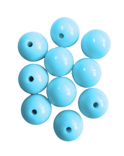 [10293] Bolita acrílico lisa 14mm celeste x 15gr