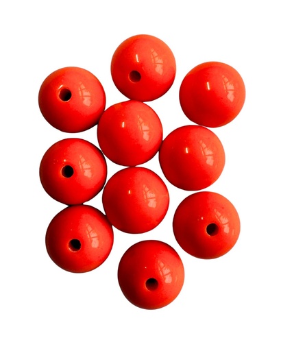 [10293] Bolita acrílico lisa 14mm naranja x 15gr 