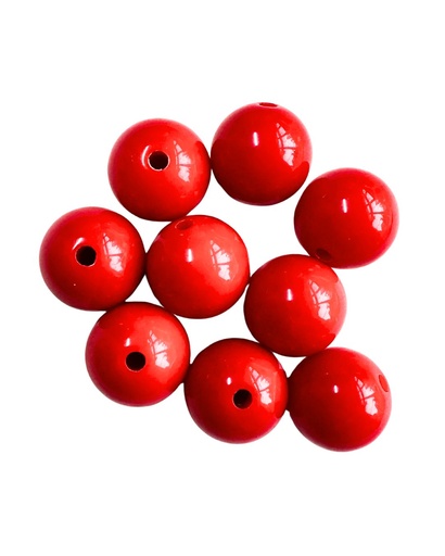 [10294] Bolita acrílico lisa 14mm rojo x 15g