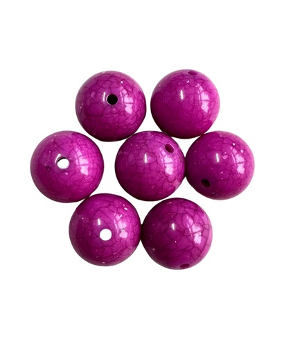 [10295] Bolita lisa marmolada 14mm fucsia x 10gr