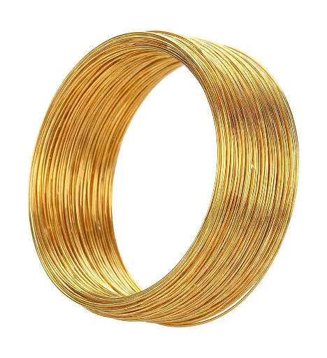 [11523] Alambre memoria p/pulsera dorado x 10gr.