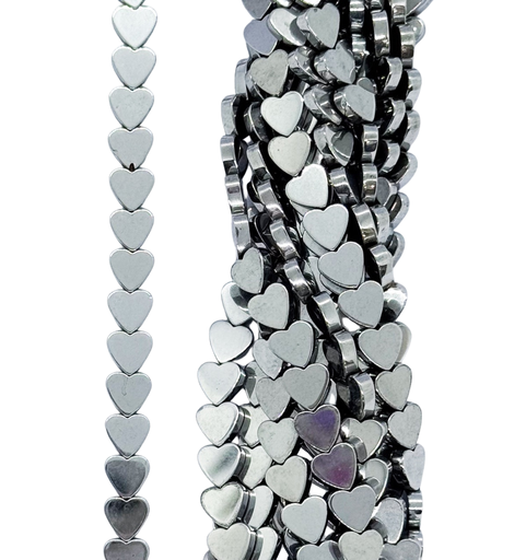[10011] Hematites corazón 6mm color #001 x tira 
