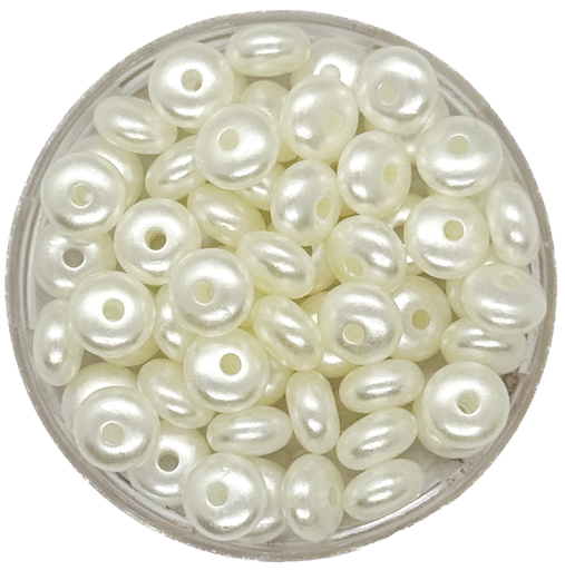 [10439] Perla de río plástica dona lisa 8mm x 10gr.