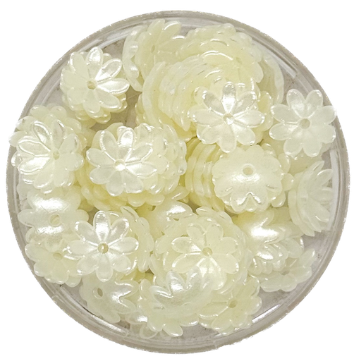 [10439] Perla de río plástica flor calota 10mm #02 x 10gr.