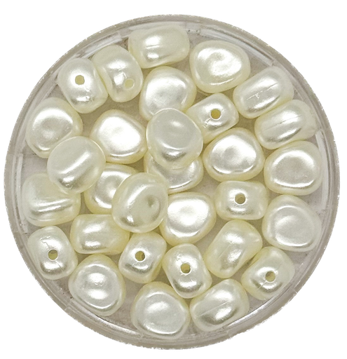 [20439] Perla de río plástica piedrita irregular 8mm #03 x 10gr