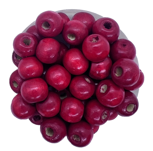 Bolita madera 10mm fucsia oscuro