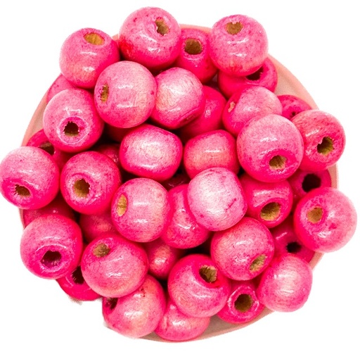 Bolita madera 10mm rosa