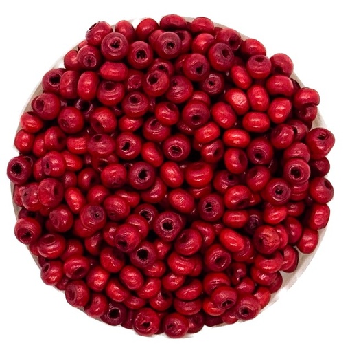 Bolita madera 4mm roja