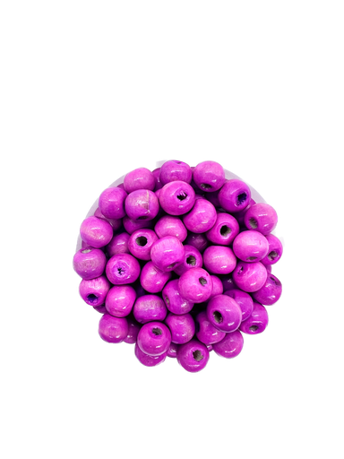 Bolita madera 8mm fucsia