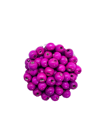 Bolita madera 8mm fucsia oscuro
