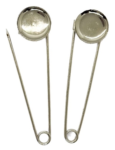 [10407] Alfiler de gancho 7cm níquel base gema x 1 un.