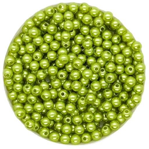 [11261] Perla plást. perlada verde manzana  4mm x 10g
