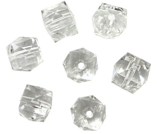 [10426] Cairel acrílico transparente hexágono pasante 12mm x 10gr