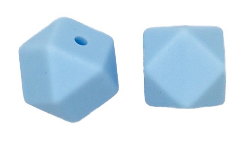 [12244] Cuenta octogonal silicona 15x15mm celeste x 2 un.