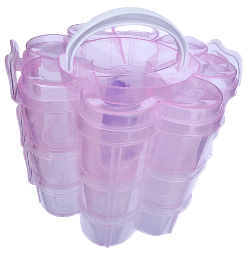 [11250] Cajita organizadora triple flor rosa