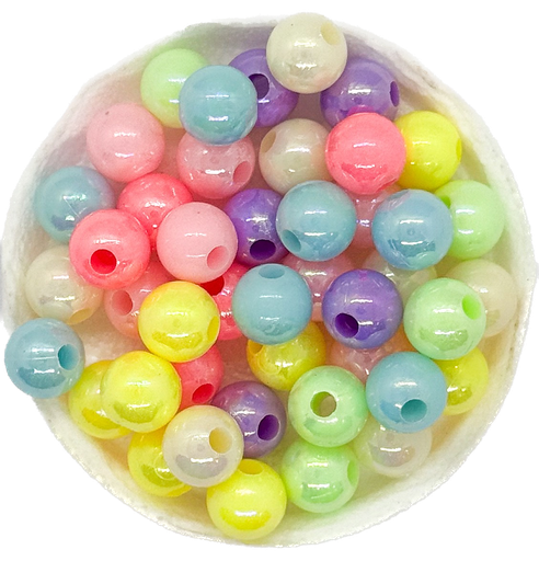 [11014] Plástico infantil pastel brillo bolita 8mm x 10 gr.