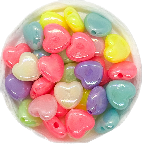 [11014] Plástico infantil pastel brillo corazón 10mm x 10 gr