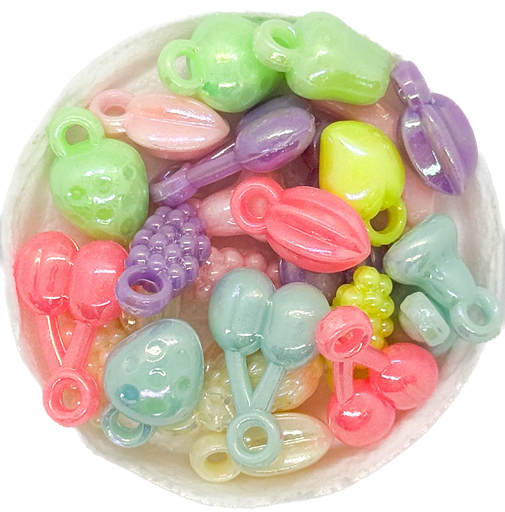 [11014] Plástico infantil pastel brillo surtido frutas #2 x 10 gr. 