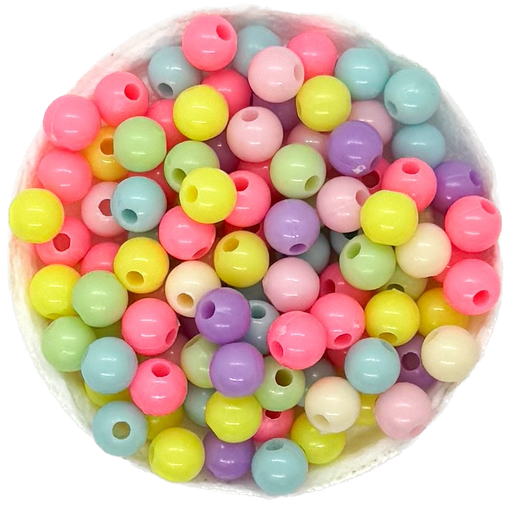 [10233] Plástico infantil pastel bolita 6mm multicolor #1 x 10gr 