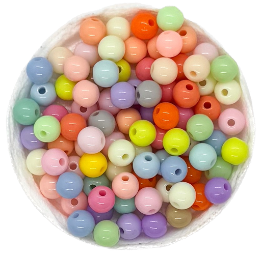 [10233] Plástico infantil pastel bolita 6mm multicolor #2 x 10gr 
