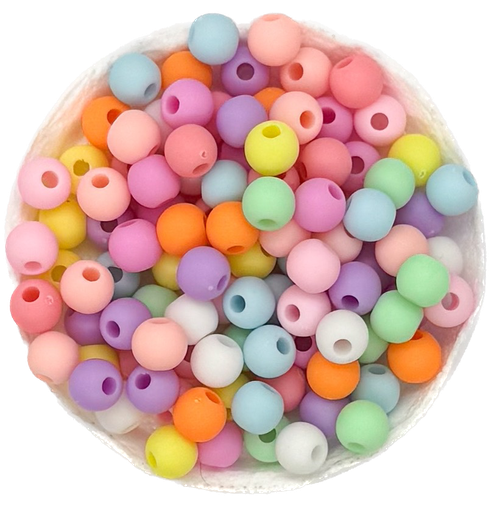 [11443] Bolitas acrílico engomadas multicolor 6mm x 10g