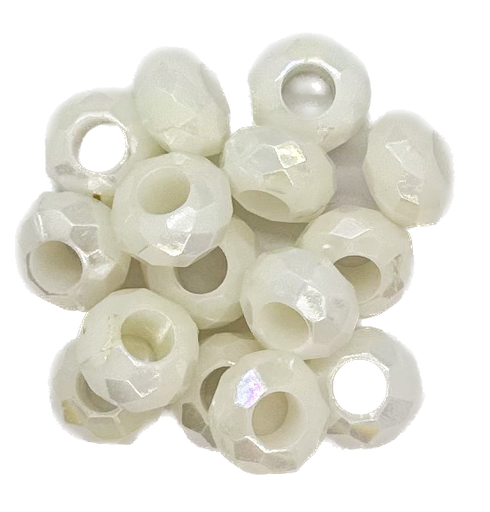 [12284] Plástico nacarado dona facetada 12mm x 10gr