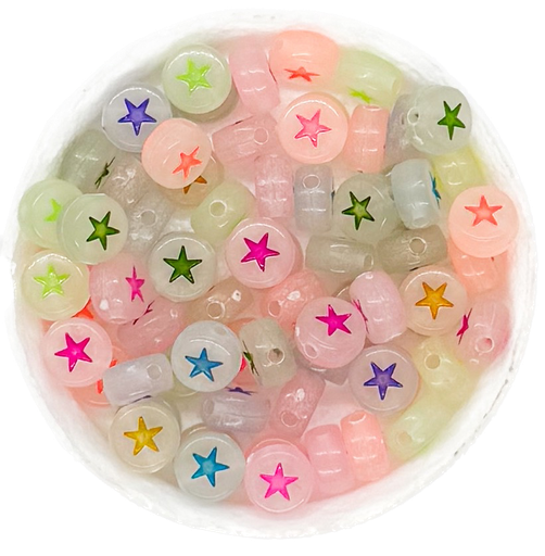 [11561] Plástico estrella luminosa plano 7mm x 10 grs