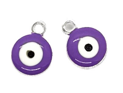 [12130] Dije ojo turco esmaltado lila 10mm x 2 un.