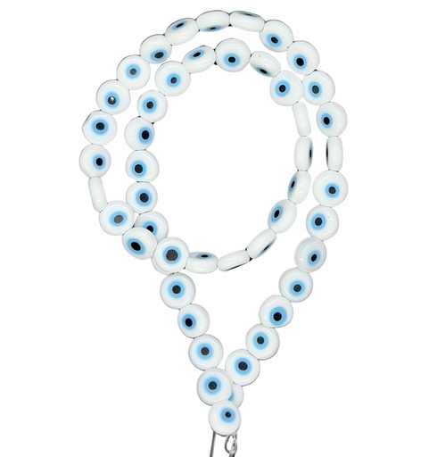 Ojos turcos vidrio plano 8mm blanco 