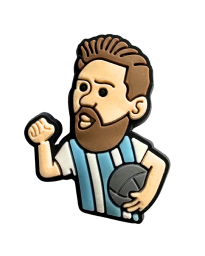 [10435] Aplique silicona Messi Arg. p/cordón x 2 un. #5