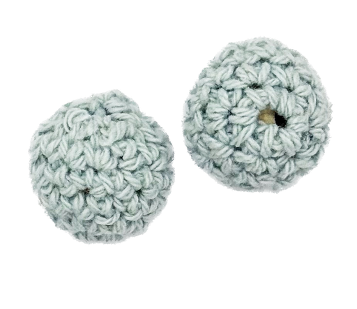 [12283] Bolitas 14mm tejidas crochet celeste x 2 un   
