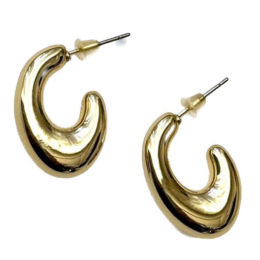 [11004] Aro CCB con base de acero liso chico dorado x par  