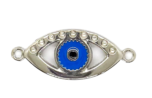 [E30240] Dije esmaltado niquel ojo turco doble agarre x 1un.   