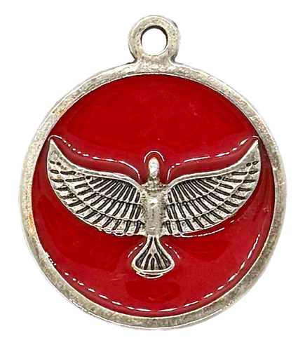 [E51200] Dije esmaltado niquel medalla águila roja x 1un.   