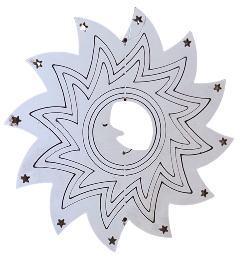 [12225] Mandala viento acero inoxidable sol luna 10cm 