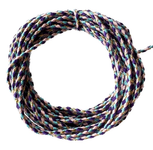 [11433] Cordón trenzado algodón c/lurex #002 x 5mt.